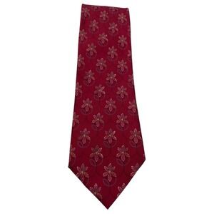 ERMENEGILDO ZEGNA Men Sz 58"x3 1/2" Red 100% Silk Tie ITALY Made (TD13) NW/OTs